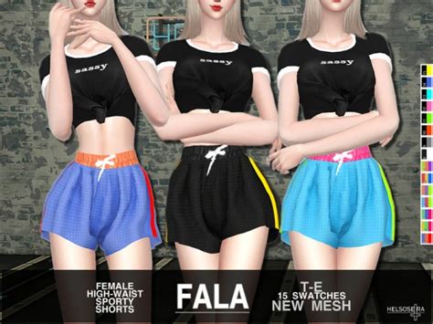 The Sims Resource Fala Athletic Shorts By Helsoseira • Sims 4 Downloads