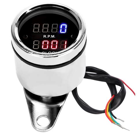 Mgaxyff Dc 12v Universal Motorcycle Tachometer Time Clock Gauge Led