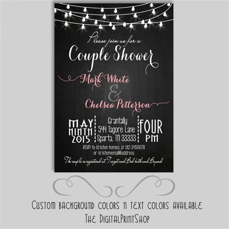 rustic chalkboard couples shower bridal shower invite chalkboard cottage chic invitation