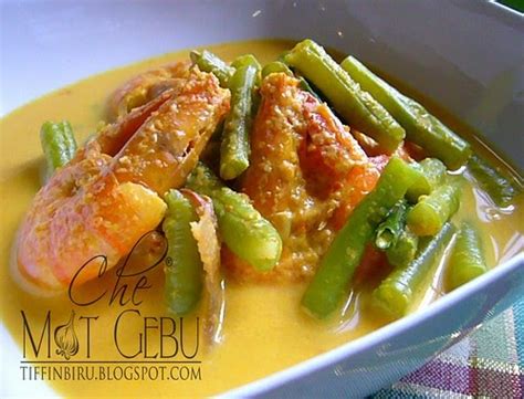 Gulai nangka masakan padang 4. GULAI UDANG DENGAN KACANG PANJANG. - Dapur Tanpa Sempadan