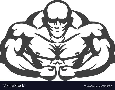 Muscle Man Icon Bodybuilder Design Royalty Free Vector Image