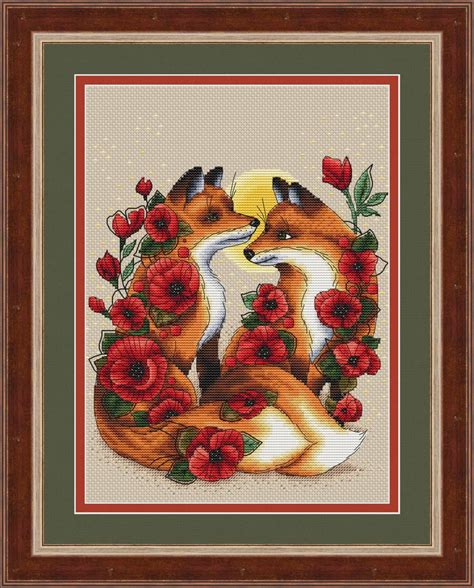 Foxes In Love Pdf Cross Stitch Pattern — Wizardi