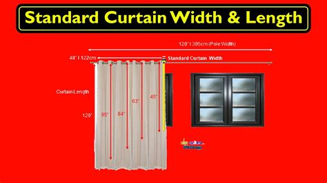 Standard Curtain Width And Length Size Chart With Rods Length And