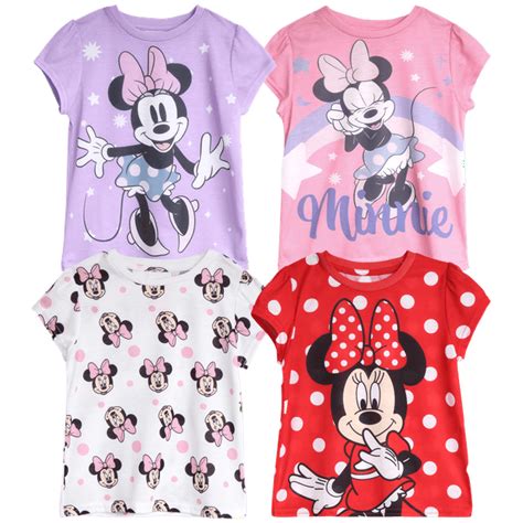 Disney Girls Minnie Mouse T Shirt 4 Pack Minnie Mouse Short Sleeve