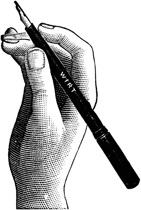 Hand Holding Pencil Drawing Clipart Goimages U