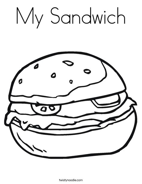 My Sandwich Coloring Page - Twisty Noodle
