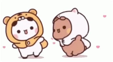 Bubu Dudu Bear And Panda Sticker Bubu Dudu Bear And Panda Discover Share Gifs Bear Gif