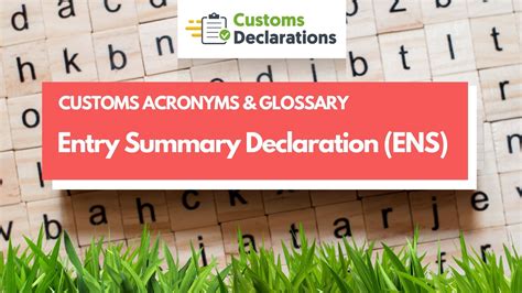 Entry Summary Declaration Ens Customs Acronyms And Glossary Customs