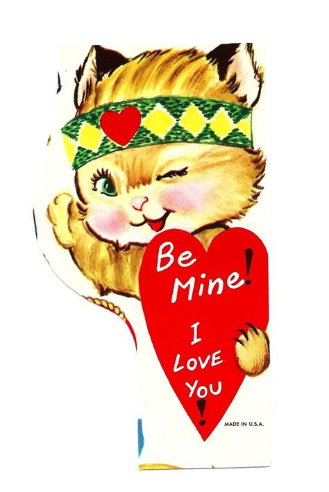 Vintage Valentine Card Be Mine I Love You Made In Usa Circa 1950s