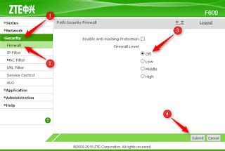 Forgot password to zte zxhn f609 router : Cara Mematikan Firewall Modem ZTE F609 - IT Wae