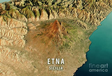 It's on the east coast, just north of the city of catania. Mount Etna 3D Render Satellite View Topographic Map ...