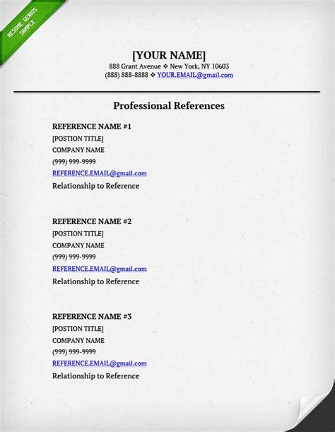 resume reference page task list templates
