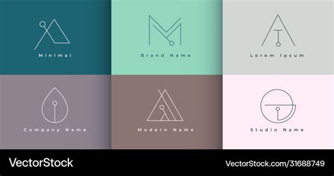 Minimal Logo Design Collection Six Template Vector Image