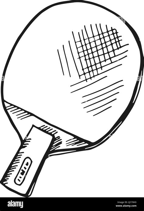 Ping Pong Racket Doodle Sketch Table Tennis Paddle Stock Vector Image