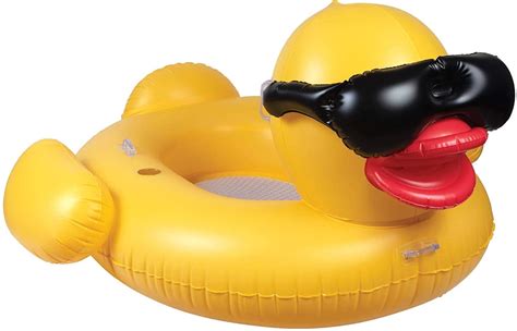 Giant Mesh Bottom Derby Duck Inflatable Pool Float Cute Pool Floats