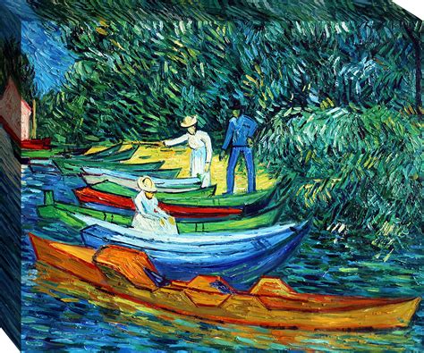 Vincent Van Gogh Rowing Boats On The Banks Of The Oise Hand Painted