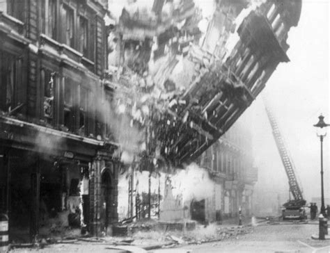 Bombed Building Mid Collapse 1941 The Blitz London Blitz London