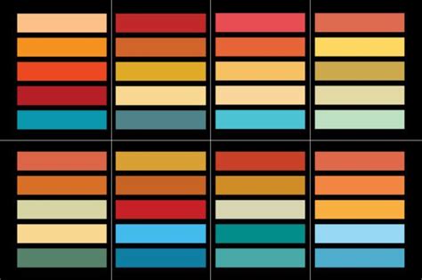 Retro Vintage Sunset Color Palette Graphic By T Shirt Design Bundle