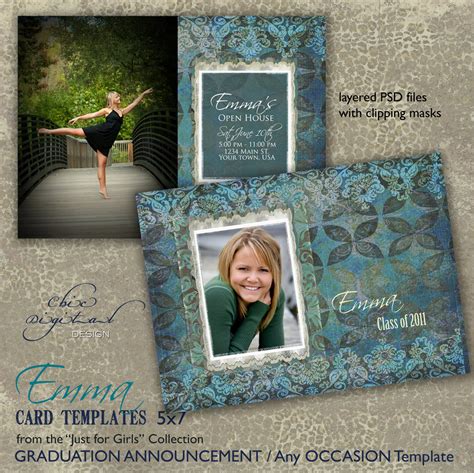 You'll be amazed at what you can create — no design skills required. Graduation Announcement Card Template for Photographers 5x7