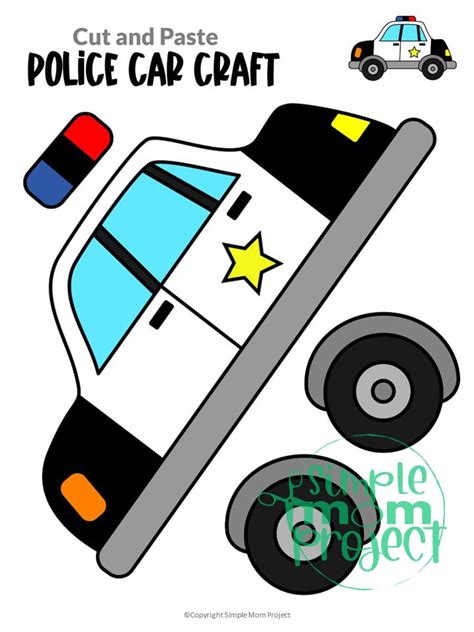 Printable Police Car Craft Template Simple Mom Project