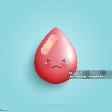 Cartoon Blood Is Hurt And Sad Unhealthy Infected Blood Affects Health