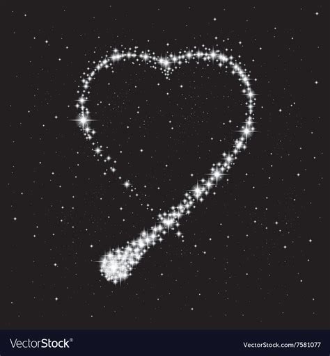 Shooting Star In The Shape Of Heart Royalty Free Vector