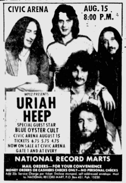 Bildergebnis Für Uriah Heep Concert Poster 1975 Vintage Concert Posters