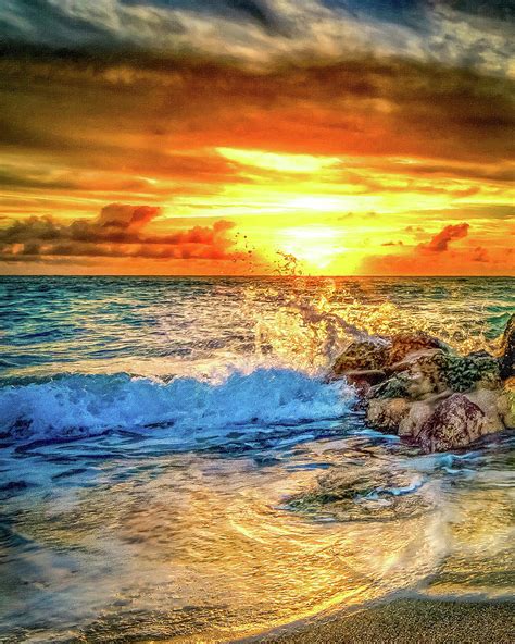 Hdr Beach Sunset Photograph By Joe Myeress Fine Art America