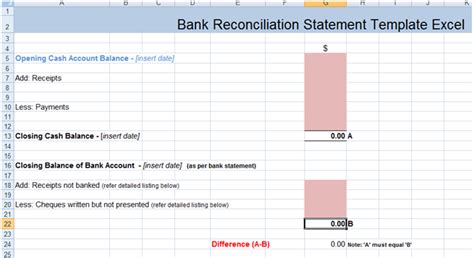 Step action 1 open the account reconciliation download page. Bank Reconciliation Statement Excel Template XLS - Microsoft Excel Templates