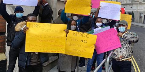 Nddc Protesting Nigerian Students Block Embassy In London Premium