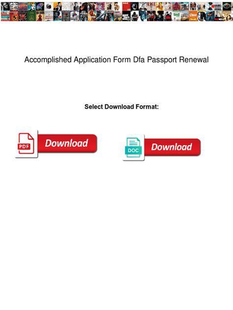 Fillable Online Accomplished Application Form Dfa Passport Renewal