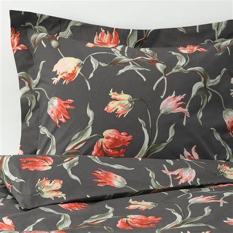Växten trivs i frisk till fuktig, näringsrik mark. ÅLANDSROT sarung quilt dan sarung bantal, abu-abu/motif ...