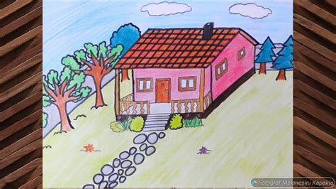 Bahçeli Ev çizimi 🏡 Adım Adım Bahçeli Ev çizimiÇok Kolay Youtube