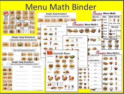 These math worksheets are great for any classroom. Empowered By THEM: Menu Math Packet