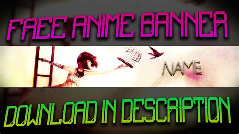 ◣youtube banner template anime◥nagisa shiota【free psd file】. #8 | FREE Anime 3D Text YouTube Banner Template PSD ...