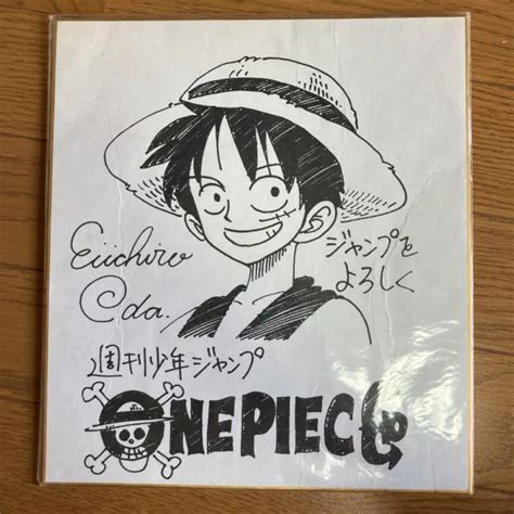 One Piece Luffy Duplicate Sign Eiichiro Oda Shikishi Autographed Anime Comic Vg 76000 Picclick