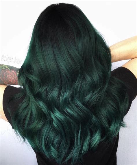 Emerald Green Hair Green Hair Colors Hair Dye Colors Dark Green Hair