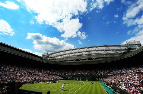 Download Spectacular Wimbledon Open Roof Stadium In Full Swing