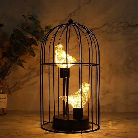 Jhy Design Birdcage Decorative Lamp Battery Operated 12 Tall Cordless