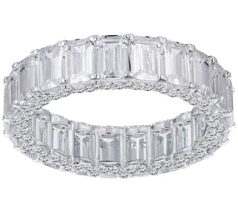 Diamonique 13.20 cttw Eternity Wedding Band, Sterling Silver - QVC.com