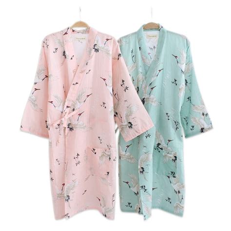 Buy Fresh Crane 100 Cotton Kimono Robes Women Bath