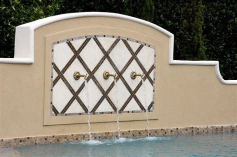 Abc pest pool & lawn 8448 n. Fountain feature on a pool in Houston TX. Glass tile ...