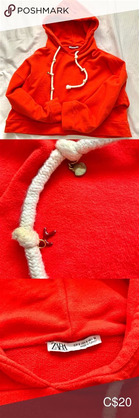 Hooded sweatshirts hoodies tumblr outfits cropped hoodie zara black my wardrobe female my style clothes. ZARA red cropped hoodie in 2020 | Cropped hoodie, Zara ...