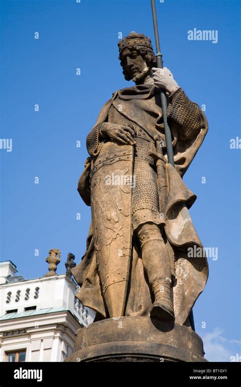 Prague St Wenceslas Statue By Castle Stock Photo Alamy