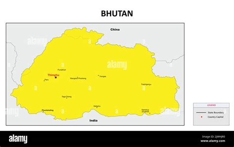 Carte Du Bhoutan Carte De La Ville Principale Du Bhoutan Carte