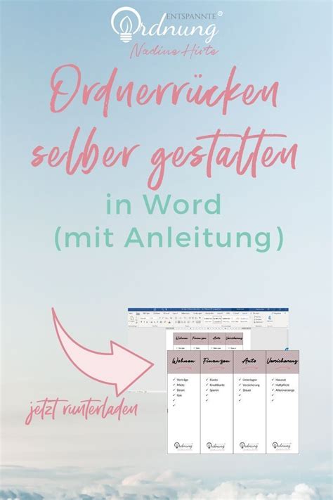Vorlagen für word und co. Ordnerrücken Word kostenlose Vorlage zum Download in ...