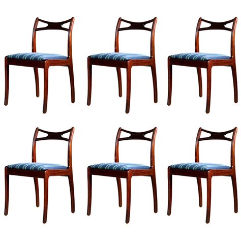 Danish Midcentury Set Of Six Mahogany Dining Chairs At 1stdibs