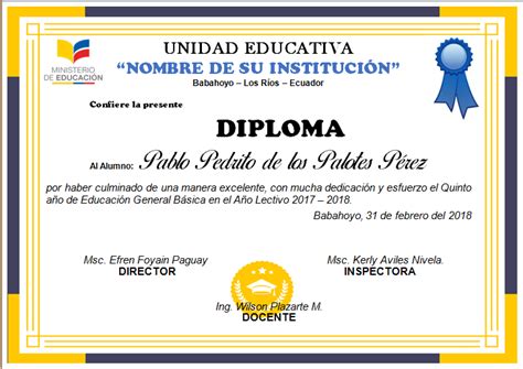 Plantillas De Diplomas Para Editar E Imprimir Gratis Pdf Y Word Ec5