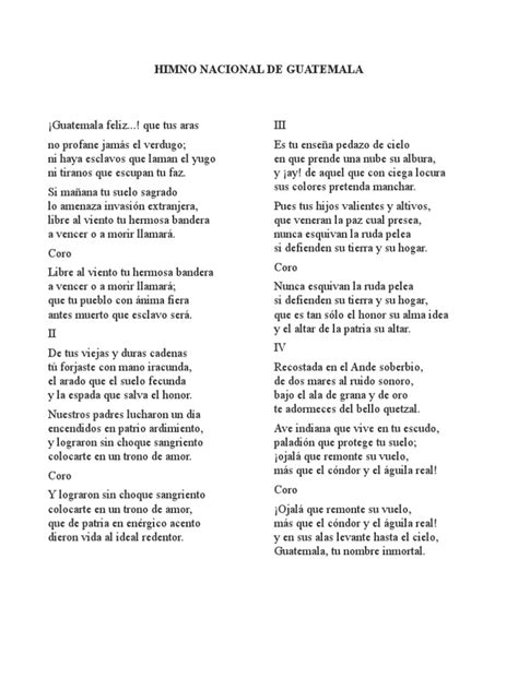 Himno Nacional De Guatemala Pdf