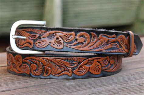 Cowboy belt leather tooling patterns leather belts custom belt western leather leather diy leather craft handmade leather belt leather knife sheath pattern. Leather Belt Carving Patterns : Men S High Grade Carving ...